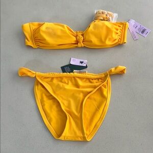 Wild Fable Yellow Bandeau Bikini Set